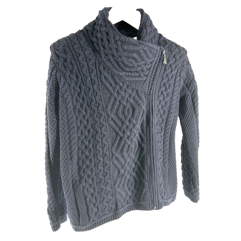 Aran Crafts Cable Knit Sweater Pullover 100% Merino Wool Made In Ireland Size M